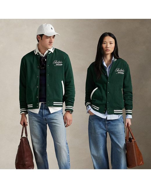 Polo Ralph Lauren Green Ralph Lauren's Coffee Baseball Jacket for men