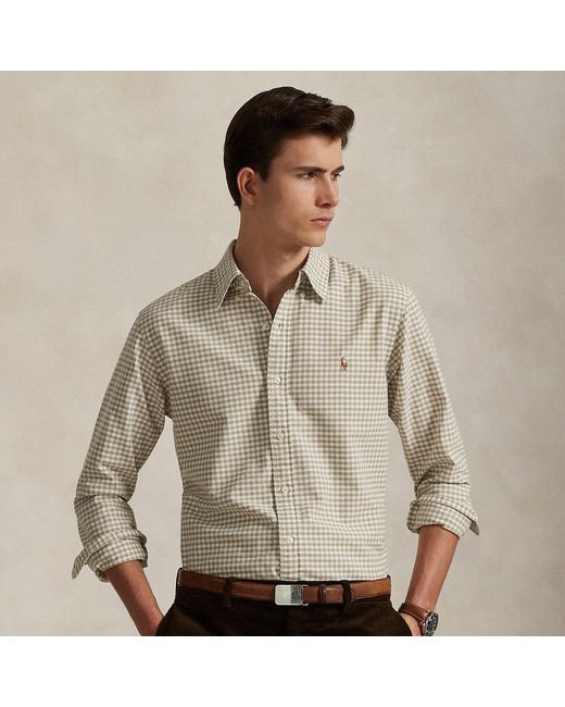 Polo Ralph Lauren Natural Custom Fit Gingham Oxford Shirt for men