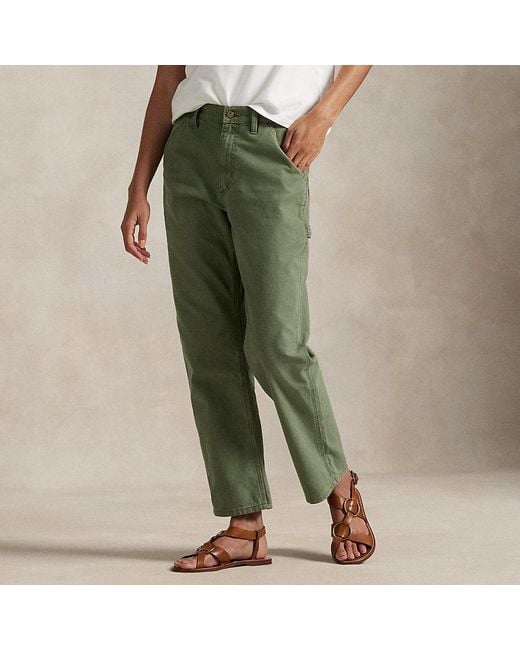 Polo Ralph Lauren Green Cotton Canvas Utility Trouser