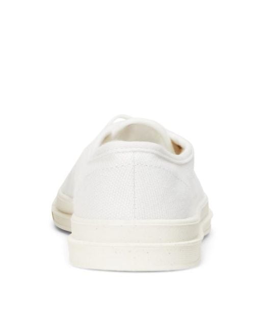 Polo Ralph Lauren Essence 100 Canvas Sneaker Met Teenstuk in het White