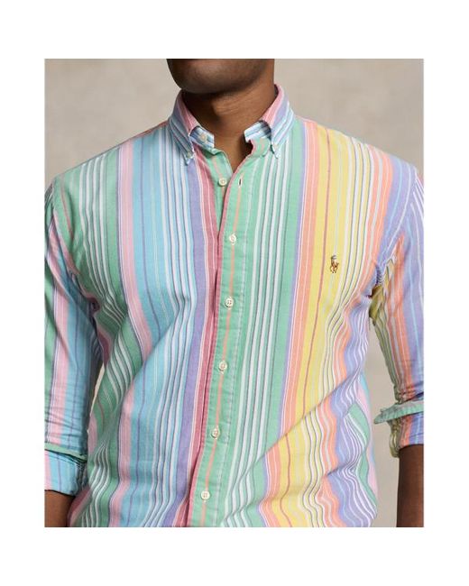 Ralph Lauren Blue Big & Tall - Striped Oxford Shirt for men