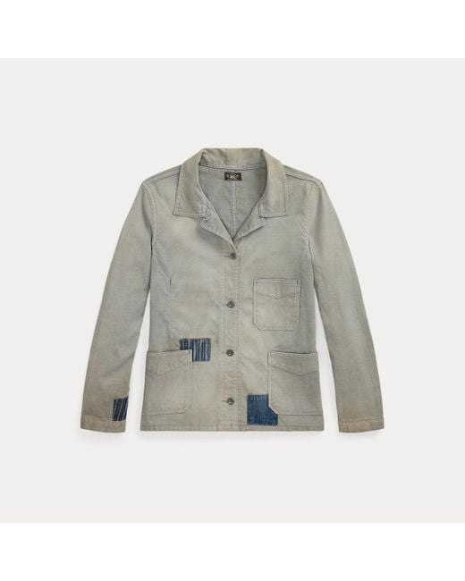 RRL Gray Repaired Jaspé Work Jacket