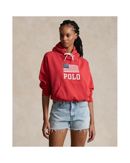 Sudadera de felpa con capucha y logotipo Polo Ralph Lauren de color Red