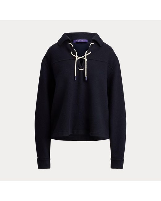 Ralph Lauren Blue Tyrus Felted Cashmere Jersey Sweatshirt