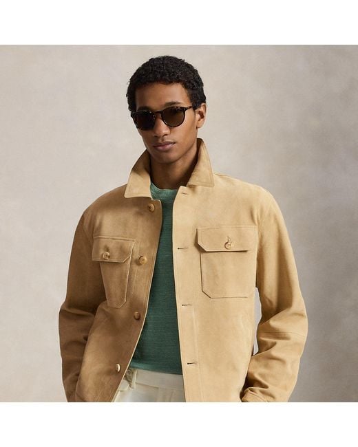 Polo Ralph Lauren Natural The Ashdale Suede Shacket for men