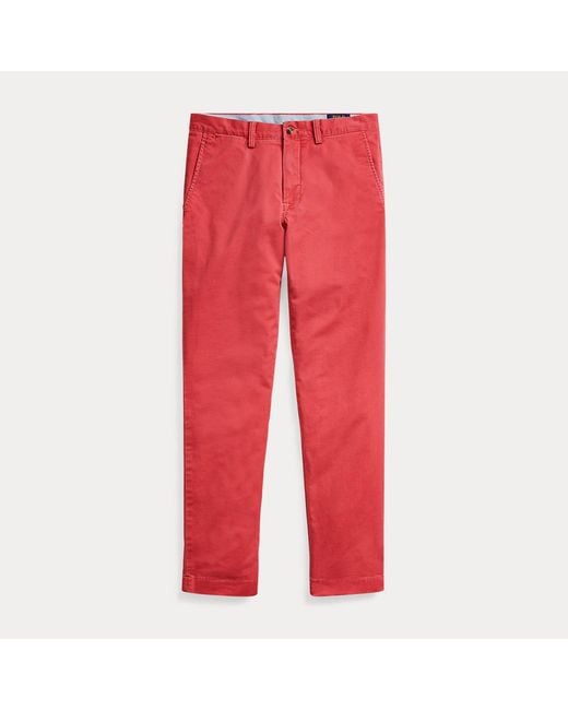 Polo Ralph Lauren Red Bedford Stretch Straight Fit Trouser for men