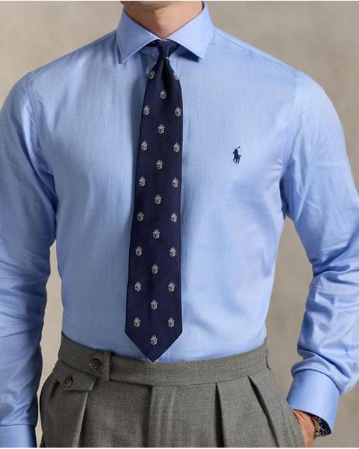 Polo Ralph Lauren Blue Slim Fit Poplin Shirt for men
