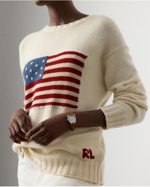 Ralph Lauren Multicolor Ralph Lauren Flag Cashmere Crewneck Sweater