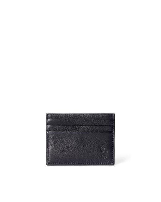 Polo Ralph Lauren Black Pebbled Leather Card Case for men
