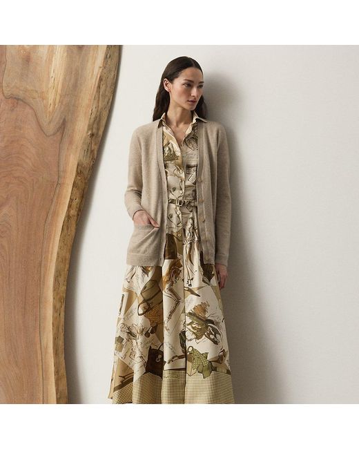Ralph Lauren Natural Strickjacke Aus Kaschmirmischung
