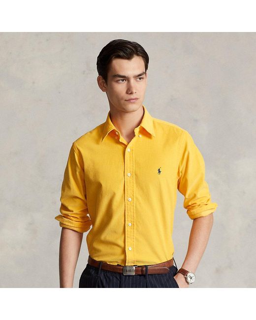 Ralph Lauren Classic Fit Corduroy Shirt in Yellow for Men | Lyst
