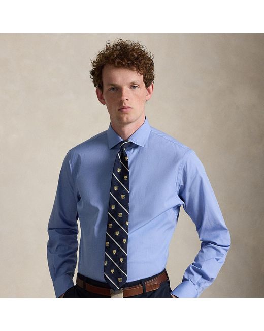 Polo Ralph Lauren Blue Custom Fit Poplin Shirt for men