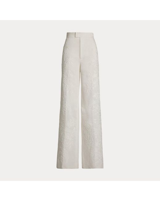 Ralph Lauren Dean Geborduurde Micro-Piqué Broek in het Natural