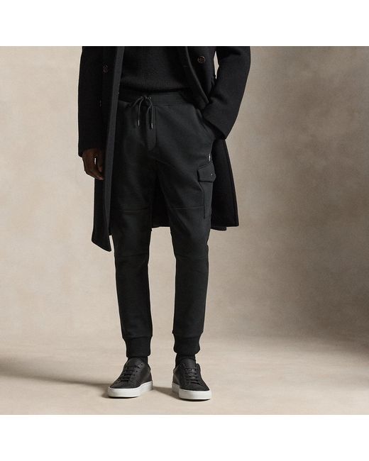 Polo Ralph Lauren Black Double-Knit Cargo Jogging Bottom for men