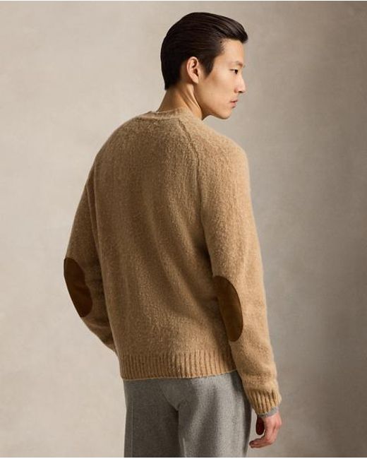 Polo Ralph Lauren Natural Suede-Patch Wool-Cashmere Cardigan for men