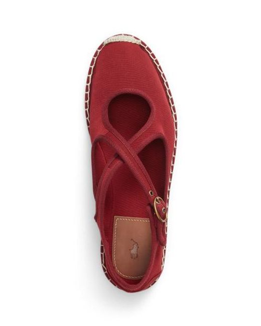Polo Ralph Lauren Red Grosgrain Mary Jane Espadrille