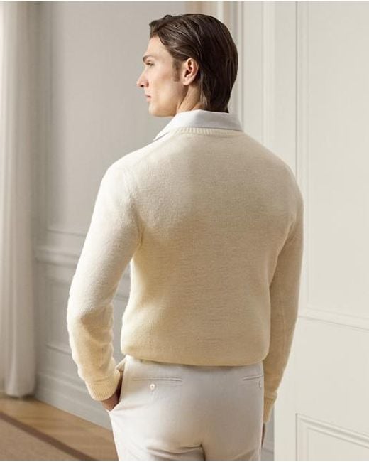 Ralph Lauren Natural Polo Bear Silk-Linen Jumper for men