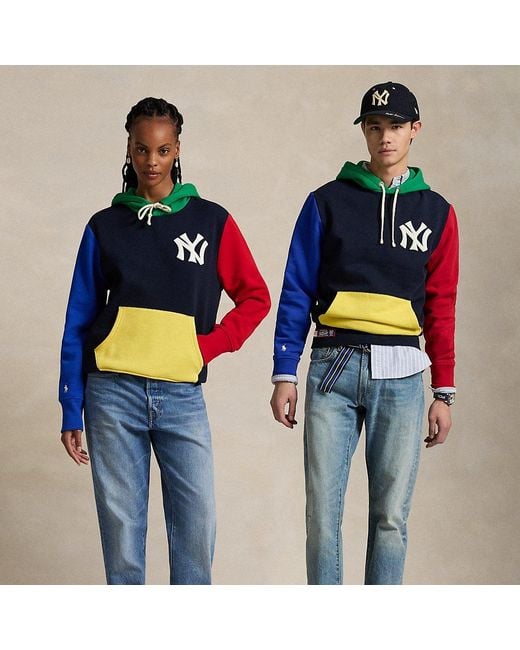 Polo Ralph Lauren Blue Polo Ralph Lauren Lauren Yankees Fleece Hoodie for men