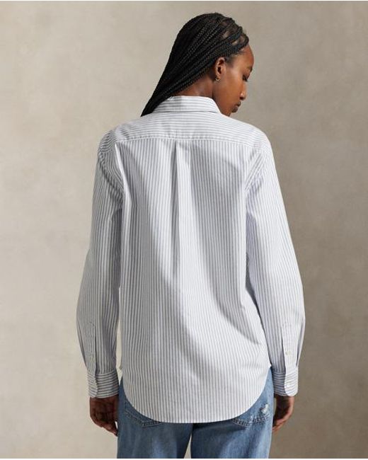 Polo Ralph Lauren Gray Classic Fit Striped Oxford Shirt
