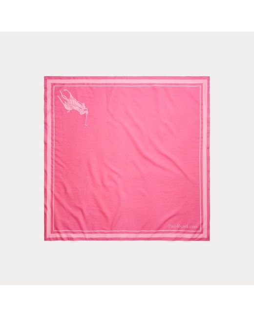 Polo Ralph Lauren Pink Big Pony Cotton Scarf