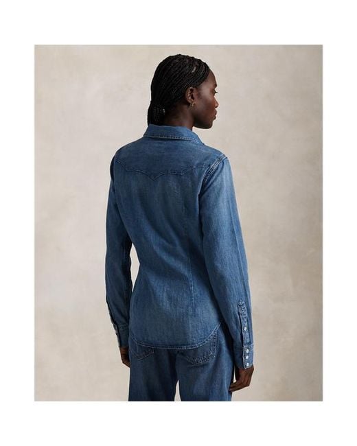 Polo Ralph Lauren Blue Denim Western Shirt