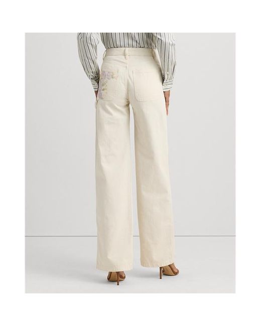 Jeans de pernera ancha y tiro alto Lauren by Ralph Lauren de color Natural