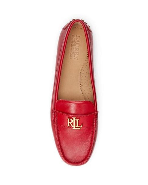 Ralph Lauren Red Barnsbury Nappa Leather Driver
