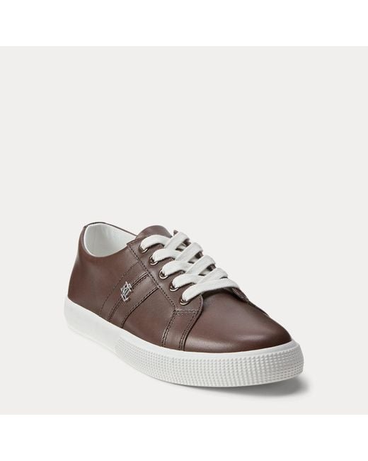 Ralph Lauren Brown Ledersneaker Janson Ii