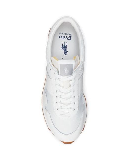 Ralph Lauren White Sneaker Trail 125 Aus Leder Und Mesh