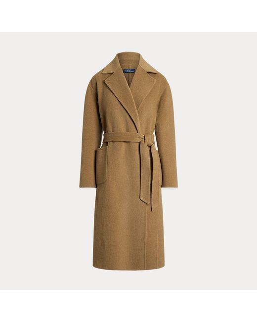 Polo Ralph Lauren Natural Double-Faced Wool Wrap Coat