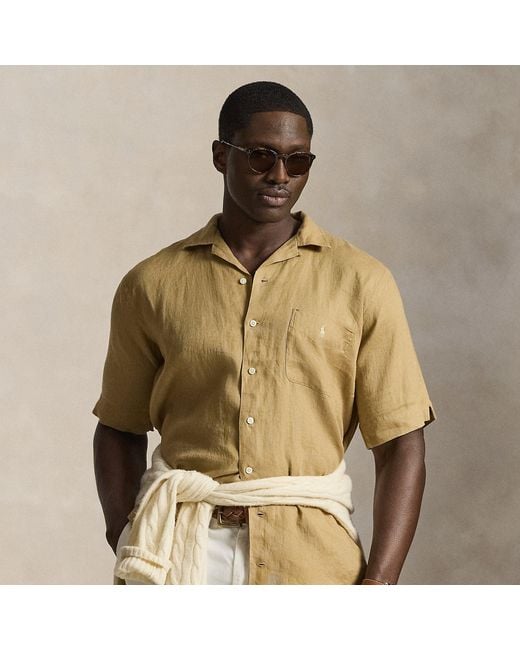 Ralph Lauren Natural Linen Camp Shirt for men