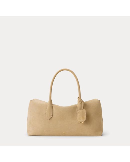 Polo Ralph Lauren Natural Bellport Suede Satchel