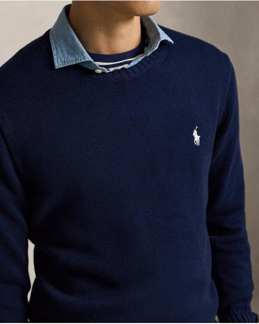 Polo Ralph Lauren Blue Cotton Crewneck Sweater for men