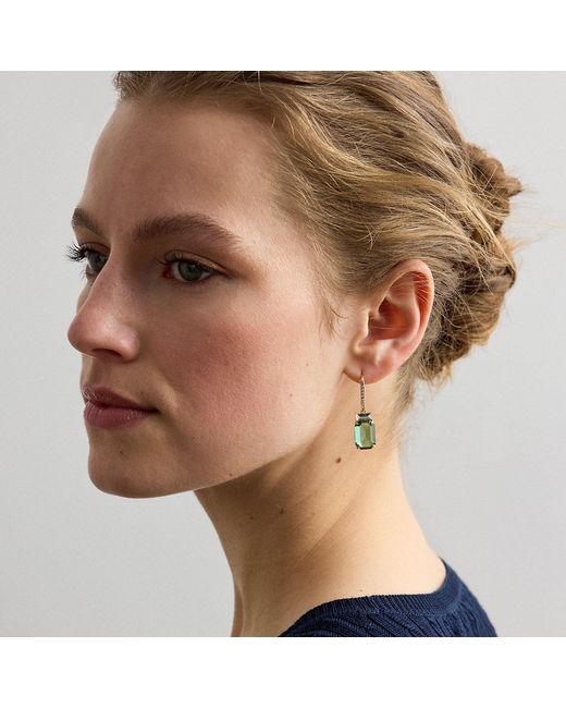 Ralph Lauren Brown Pavé-Plated Stone Drop Earrings