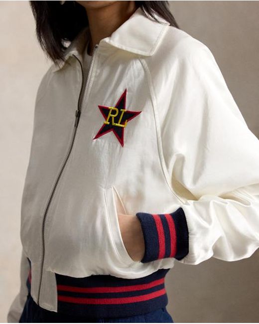 Polo Ralph Lauren Natural Logo Satin Jacket
