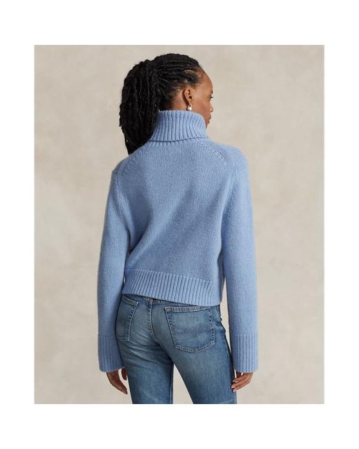 Polo Ralph Lauren Blue Wool-cashmere Turtleneck Sweater