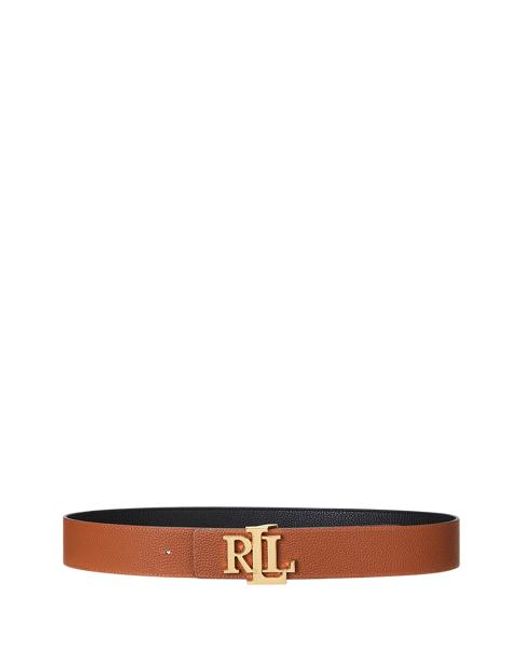 Ralph Lauren Black Reversible Leather-Tone Buckle Belt