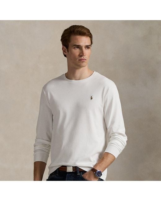 Polo Ralph Lauren White Custom Slim Fit Soft Cotton T-Shirt for men