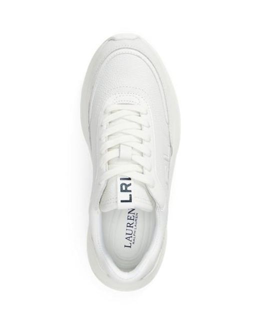 Ralph Lauren Franky Sneaker Van Leer En Suède in het White