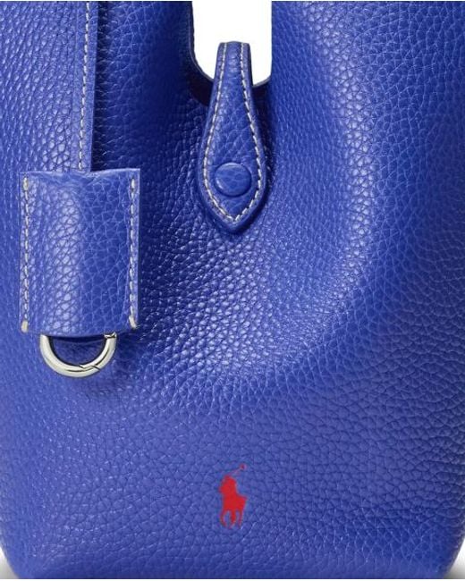 Polo Ralph Lauren Blue Polo Play Leather Small Tote & Crossbody
