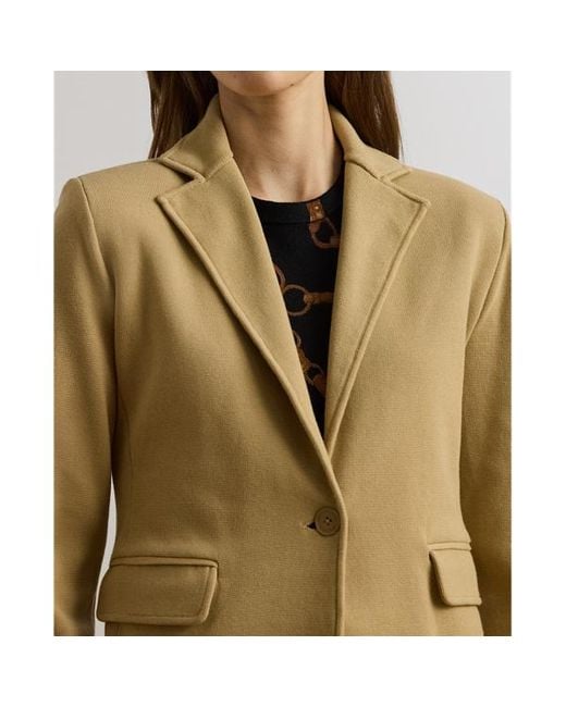 Blazer in maglia di misto cotone di Ralph Lauren in Natural