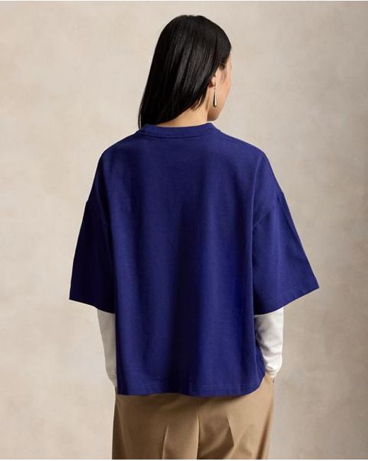 Polo Ralph Lauren Blue Crest Cotton Jersey T-Shirt