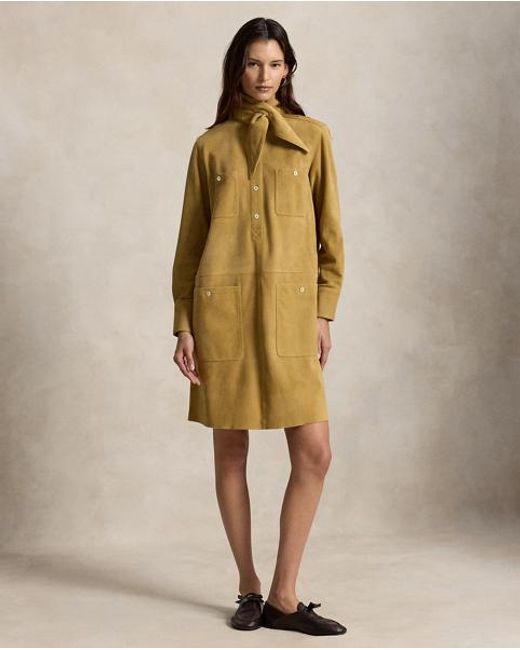 Polo Ralph Lauren Yellow Suede Utility Dress