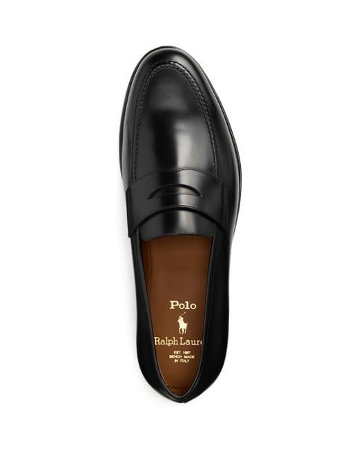 Polo Ralph Lauren Black Maestra Calfskin Penny Loafer for men
