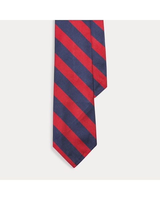 Polo Ralph Lauren Red Striped Silk Repp Narrow Tie for men