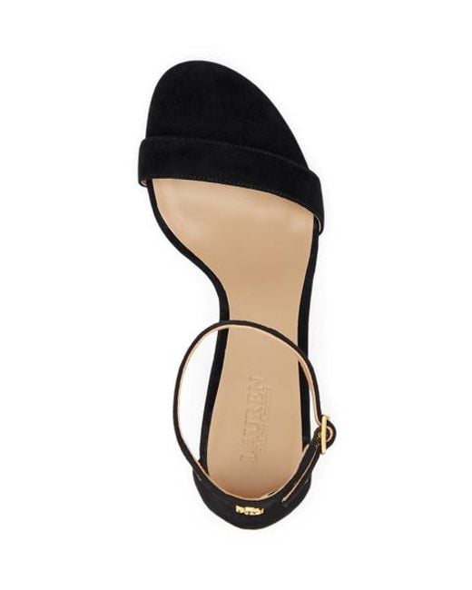 Ralph Lauren Black Ralph Lauren Allie Mid-Heel Suede Sandal