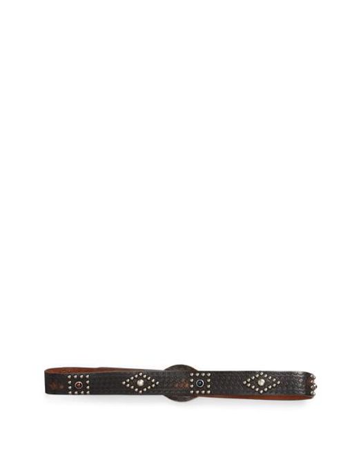 RRL Black Studded Leather Belt for men