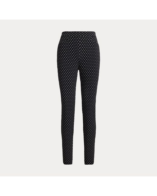 Ralph Lauren Black Polka Dot Stretch Twill Trousers