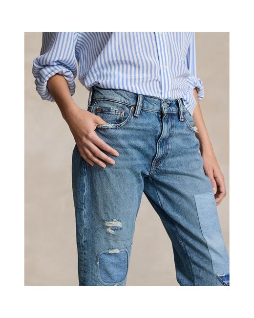 Polo Ralph Lauren Ruimvallende Taps Toelopende Jeans in het Blue