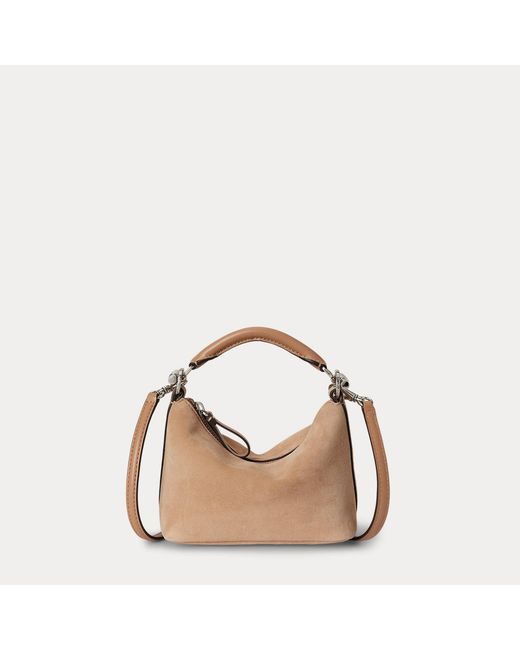 Ralph Lauren Natural Suede Mini Blaike Shoulder Bag